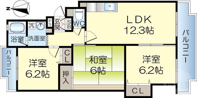 沢良宜西の完工年月(1994年1月)築の賃貸マンションの間取り