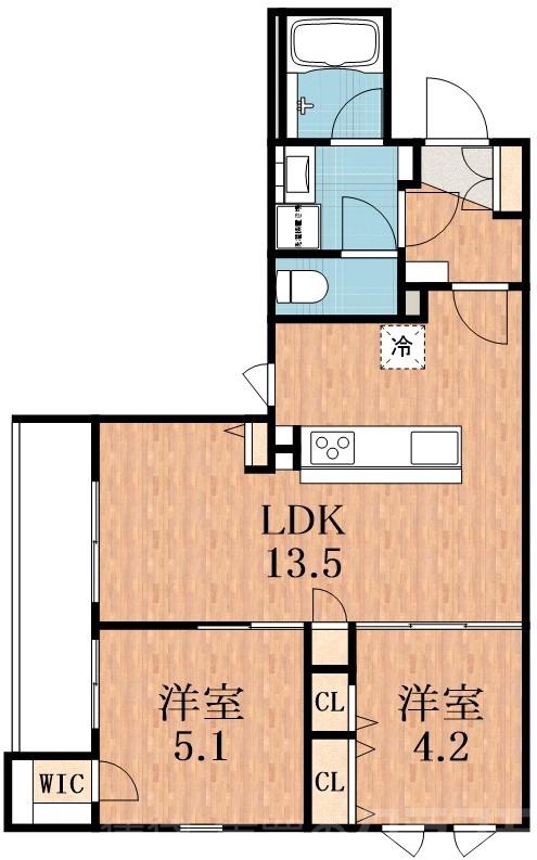 山坂の完工年月(2026年3月)築の賃貸マンションの間取り