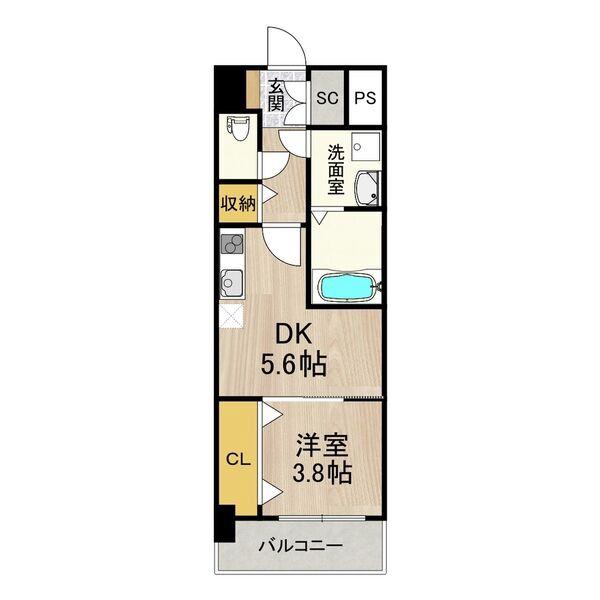 淡路の完工年月(2021年9月)築の賃貸マンションの間取り