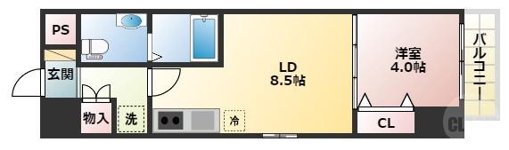十三元今里の完工年月(2018年9月)築の賃貸マンションの間取り