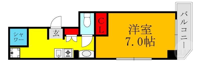 大道南の完工年月(1995年2月)築の賃貸マンションの間取り