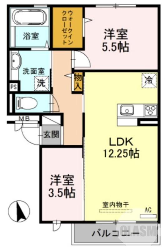 福田の完工年月(2017年9月)築の賃貸アパートの間取り