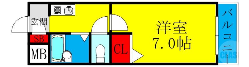 下新庄の完工年月(1993年1月)築の賃貸マンションの間取り