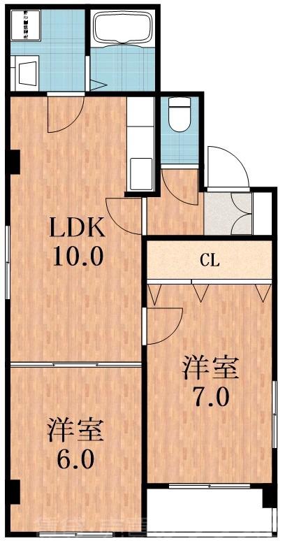 王子町の完工年月(2000年2月)築の賃貸マンションの間取り