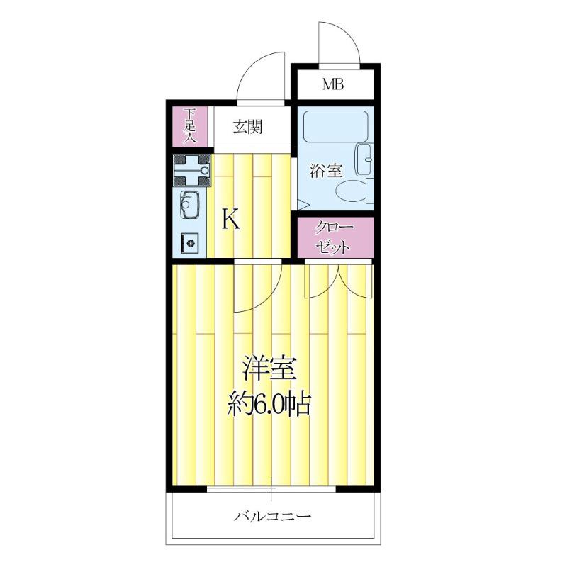 垂水町の完工年月(1996年1月)築の賃貸マンションの間取り