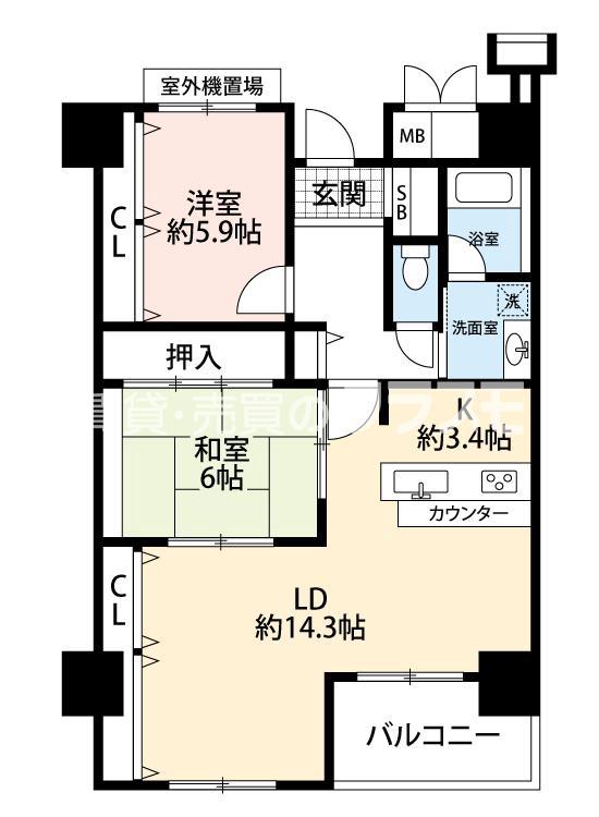 九条南の完工年月(2003年3月)築の賃貸マンションの間取り