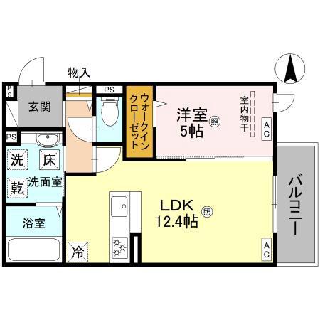 背戸口の完工年月（2026年2月）築の賃貸アパートの間取り