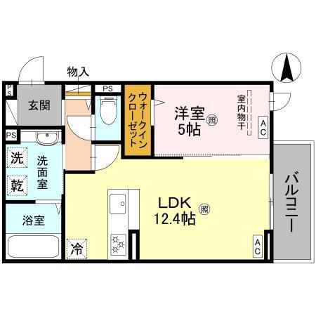 背戸口の完工年月（2026年2月）築の賃貸アパートの間取り