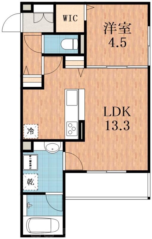背戸口の完工年月(2026年2月)築の賃貸アパートの間取り