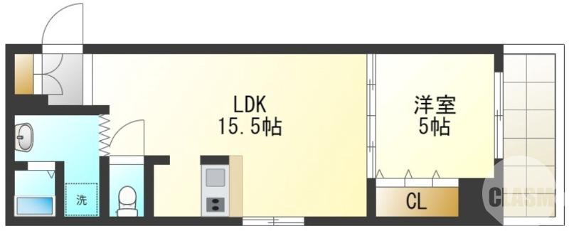 住吉橋町の完工年月(2010年5月)築の賃貸マンションの間取り