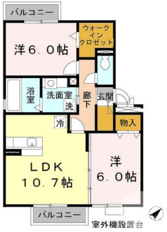 東山の完工年月(2007年10月)築の賃貸アパートの間取り