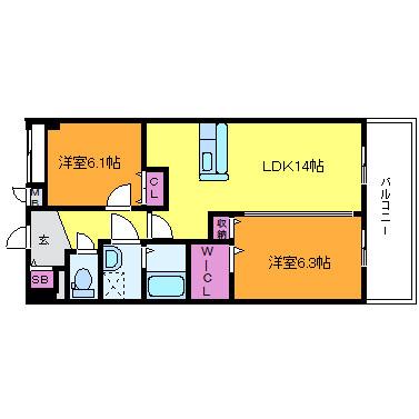 西三国の完工年月(2010年8月)築の賃貸マンションの間取り