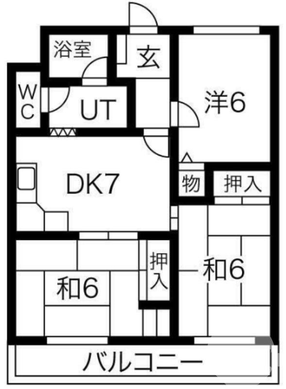 榎元町の完工年月(1993年1月)築の賃貸マンションの間取り