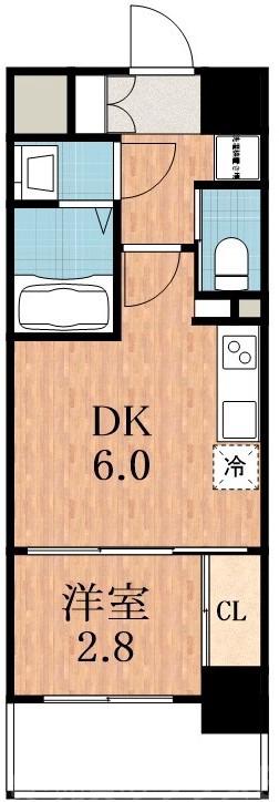 南河堀町の完工年月(2021年1月)築の賃貸マンションの間取り