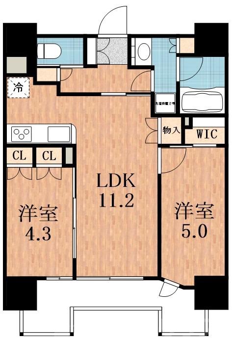 生玉前町の完工年月(2026年2月)築の賃貸マンションの間取り