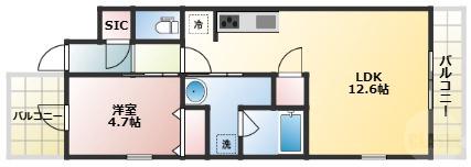 加島の完工年月(2024年12月)築の賃貸マンションの間取り