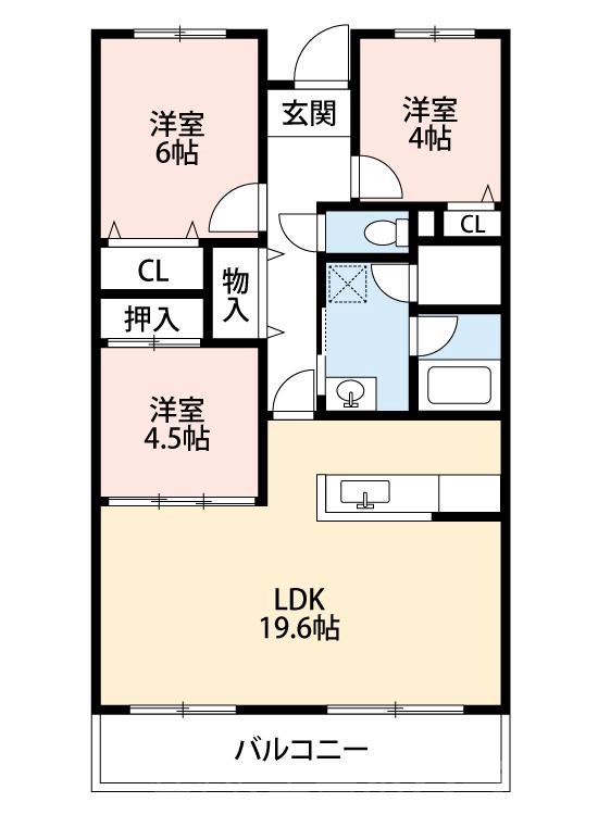 寝屋川サンハイツA棟の間取り