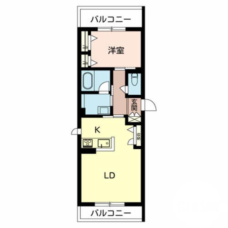 南長尾町の完工年月(2020年7月)築の賃貸マンションの間取り