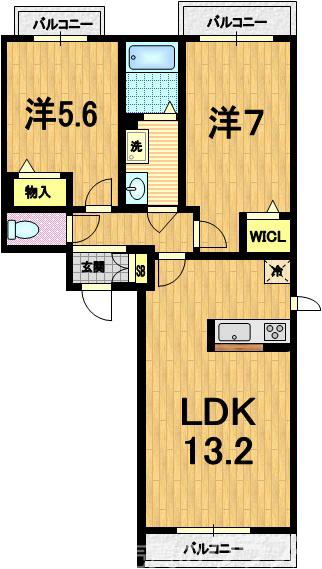 シャーメゾン白梅町の間取り