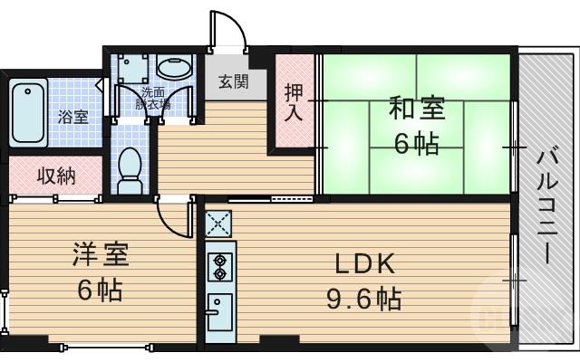 上新庄の完工年月(1999年7月)築の賃貸マンションの間取り