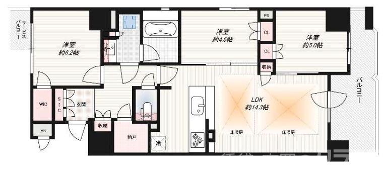 ファインレジデンス烏丸五条の間取り