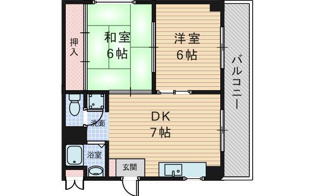 豊新の完工年月(1979年6月)築の賃貸マンションの間取り