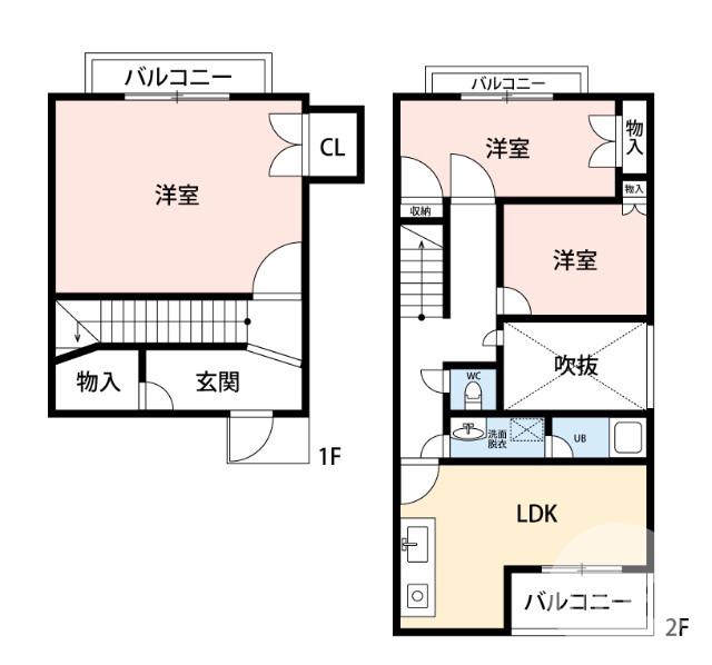 菩提の完工年月(2000年3月)築の賃貸マンションの間取り