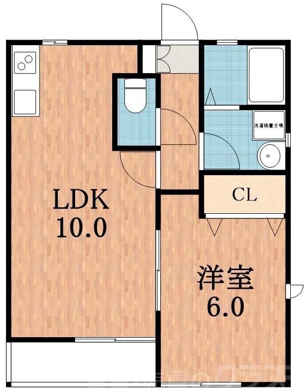 清水丘の完工年月(2010年9月)築の賃貸アパートの間取り