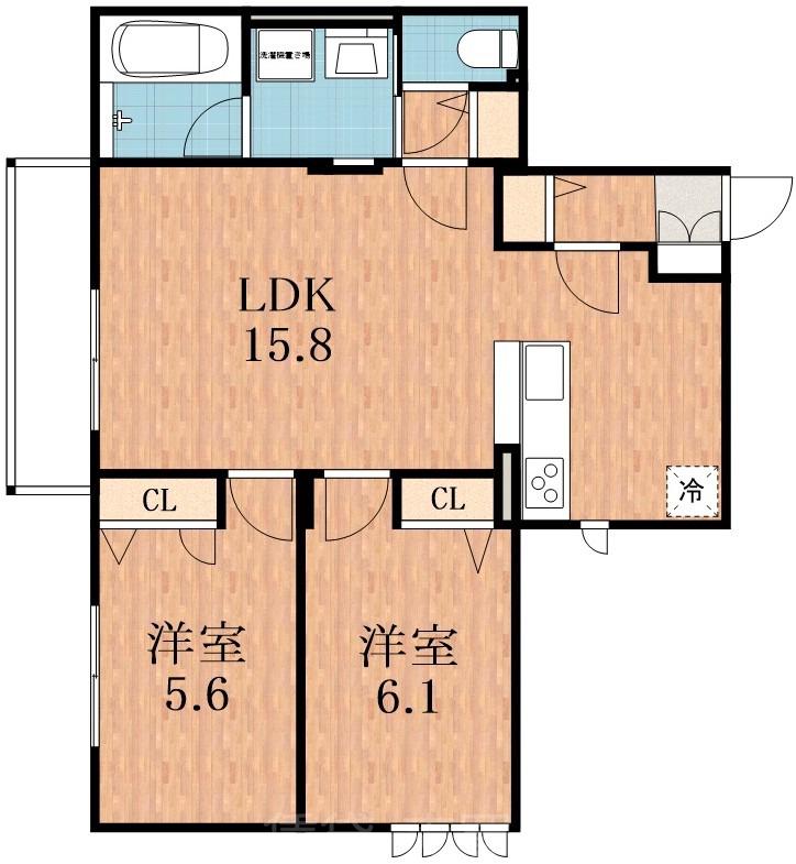 加美北の完工年月(2026年2月)築の賃貸アパートの間取り