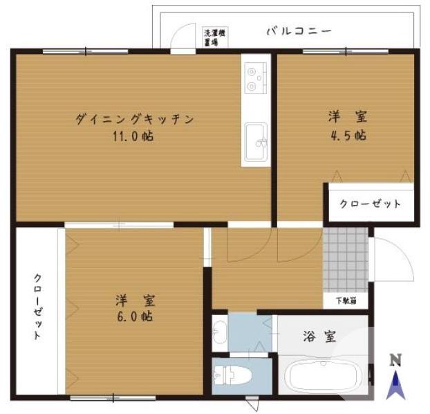 浜寺諏訪森町西の完工年月(1972年9月)築の賃貸マンションの間取り