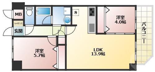 服部西町の完工年月(2024年9月)築の賃貸マンションの間取り