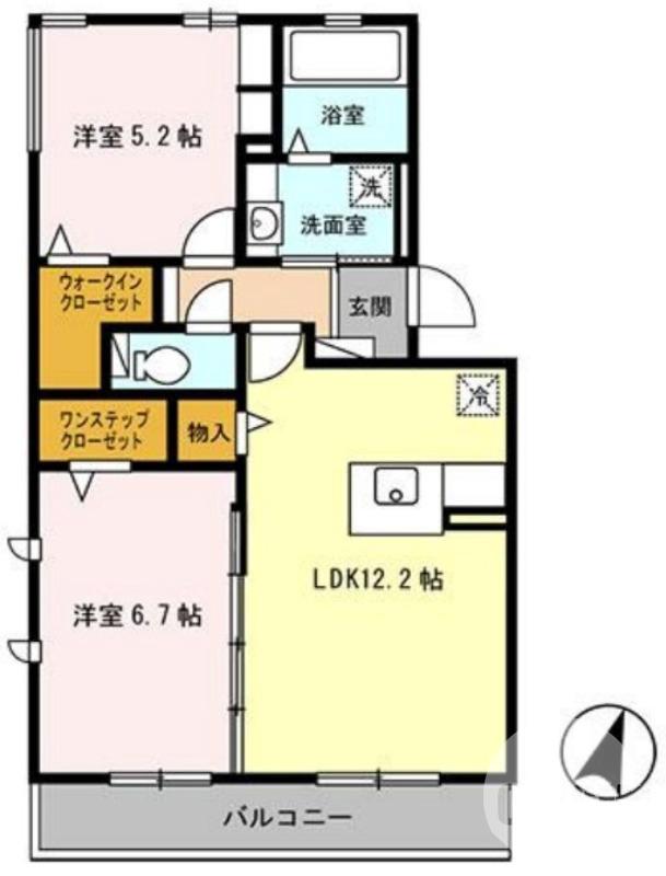大豆塚町の完工年月(2010年9月)築の賃貸アパートの間取り