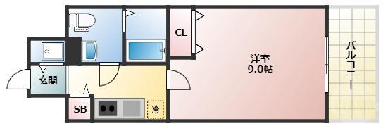 西中島の完工年月(2009年9月)築の賃貸マンションの間取り