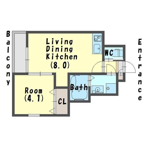 香ヶ丘町の完工年月(2022年2月)築の賃貸アパートの間取り