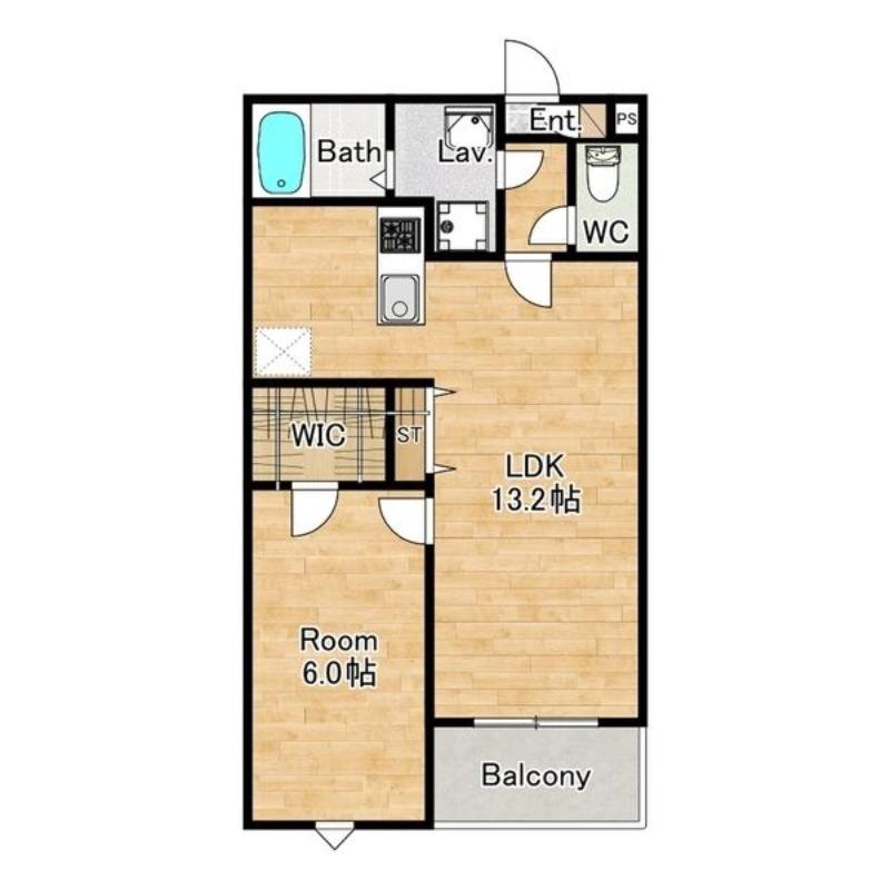 浜寺石津町東の完工年月(2025年9月)築の賃貸アパートの間取り