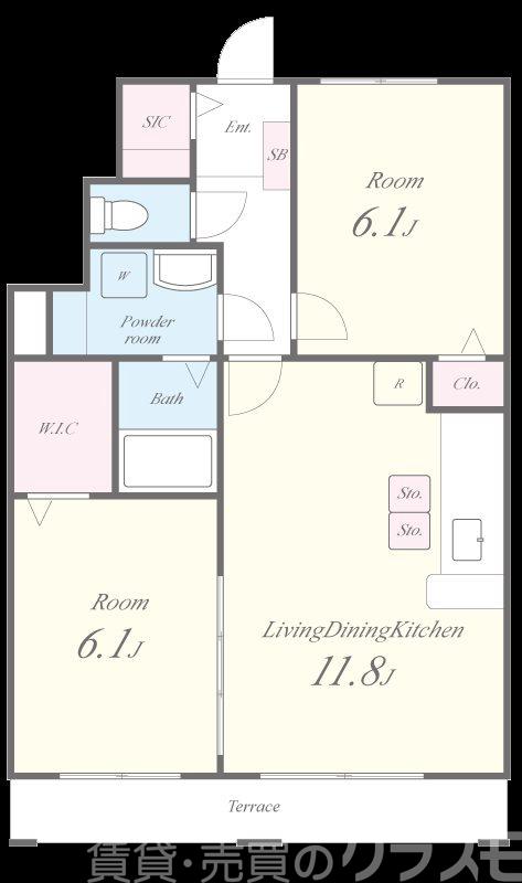 ジャルディーノ・ア・カーサの間取り