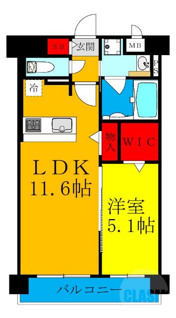 小松の完工年月(2020年10月)築の賃貸マンションの間取り
