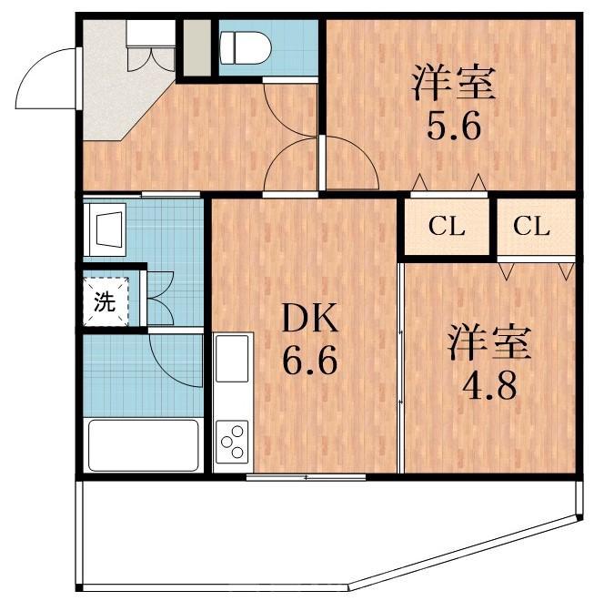 山坂の完工年月(2018年6月)築の賃貸マンションの間取り