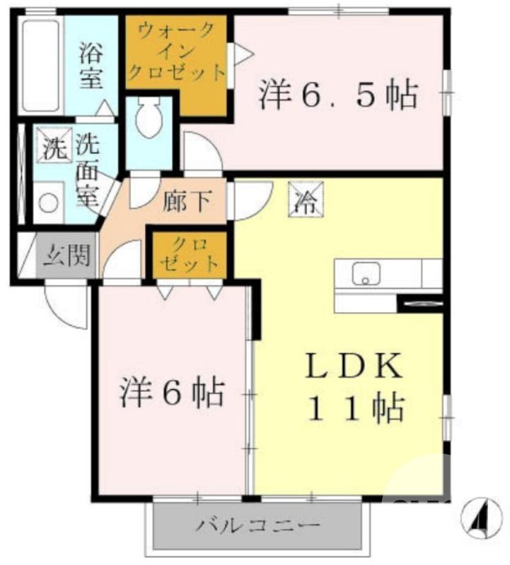 福田の完工年月(2008年5月)築の賃貸アパートの間取り