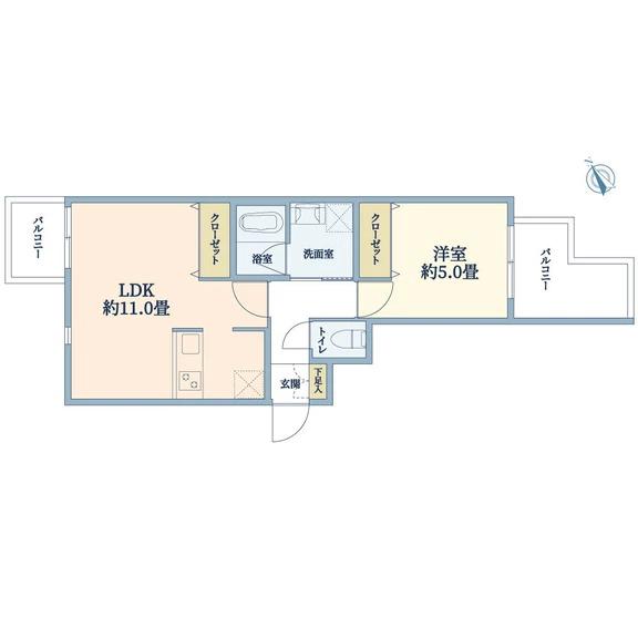 西の庄町の完工年月(2026年2月)築の賃貸マンションの間取り