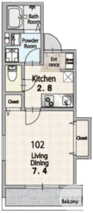 香ヶ丘町の完工年月(2026年3月)築の賃貸アパートの間取り