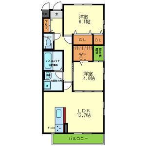 山田東の完工年月(2014年7月)築の賃貸アパートの間取り