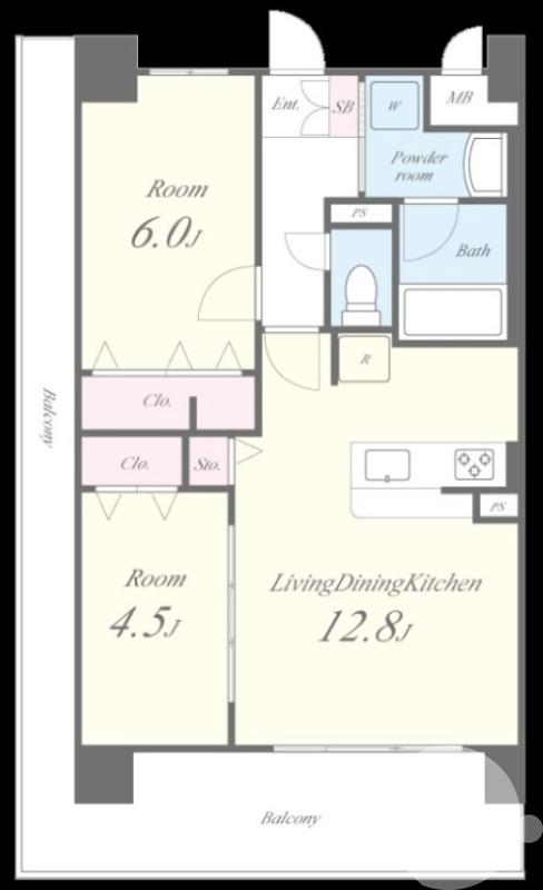中之町東の完工年月(2026年2月)築の賃貸マンションの間取り