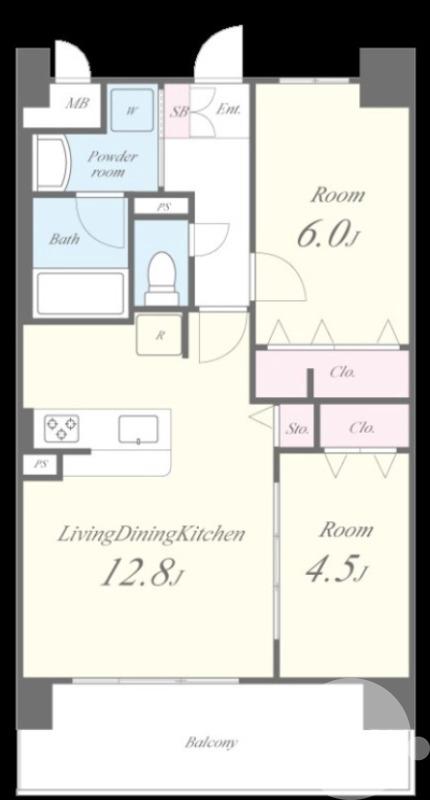 中之町東の完工年月(2026年2月)築の賃貸マンションの間取り