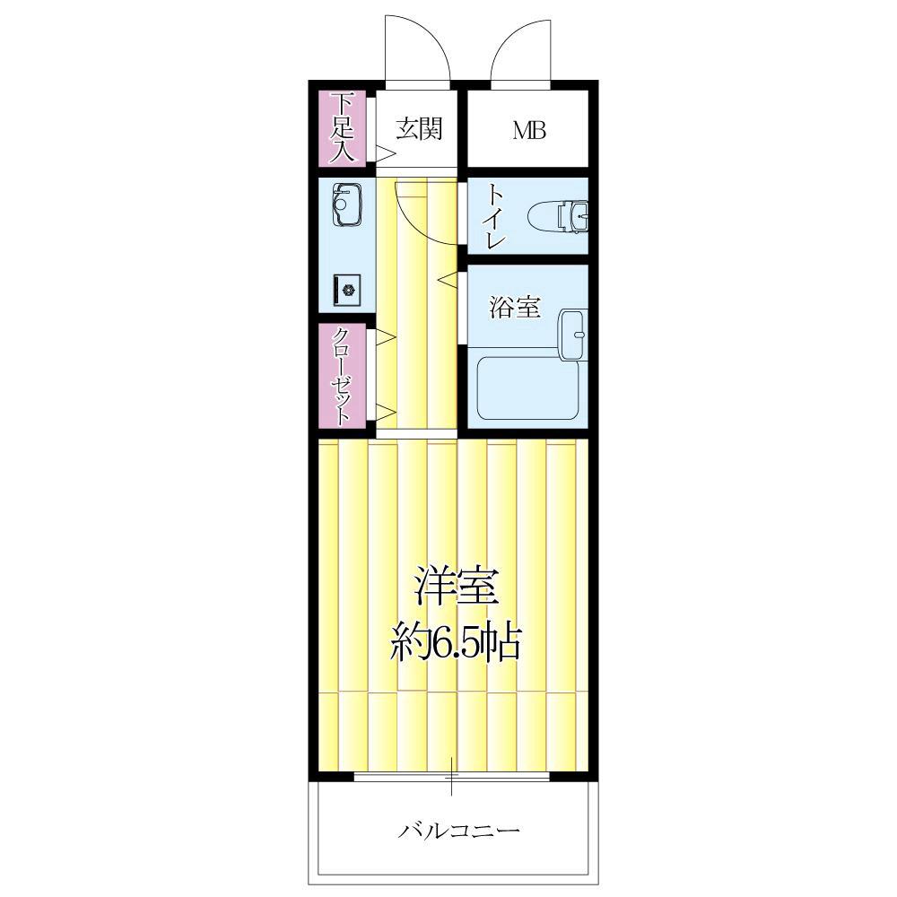千里山東の完工年月(1990年7月)築の賃貸マンションの間取り
