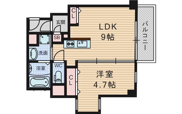 西淡路の完工年月(2013年8月)築の賃貸マンションの間取り