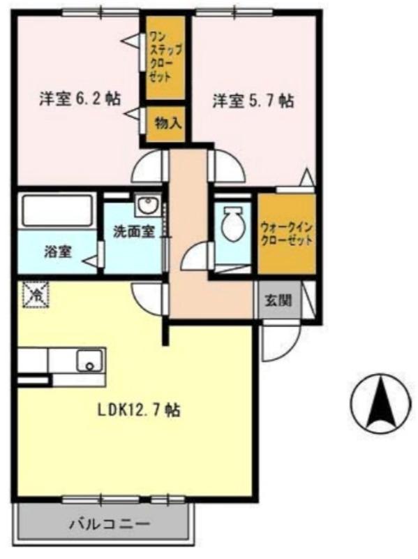 北新町の完工年月(2010年1月)築の賃貸アパートの間取り