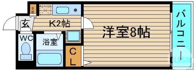 白鷺町の完工年月(2001年10月)築の賃貸マンションの間取り