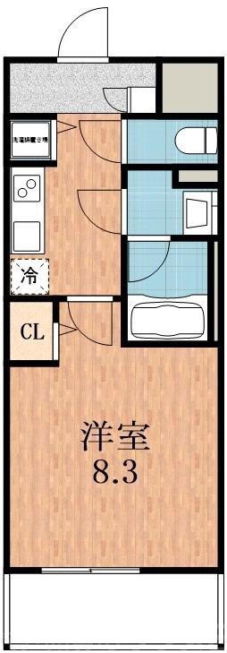 松の完工年月(2021年10月)築の賃貸マンションの間取り