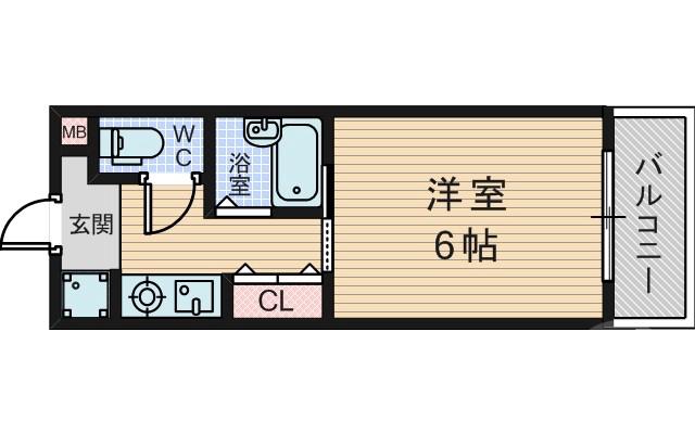 小松の完工年月(2001年1月)築の賃貸マンションの間取り